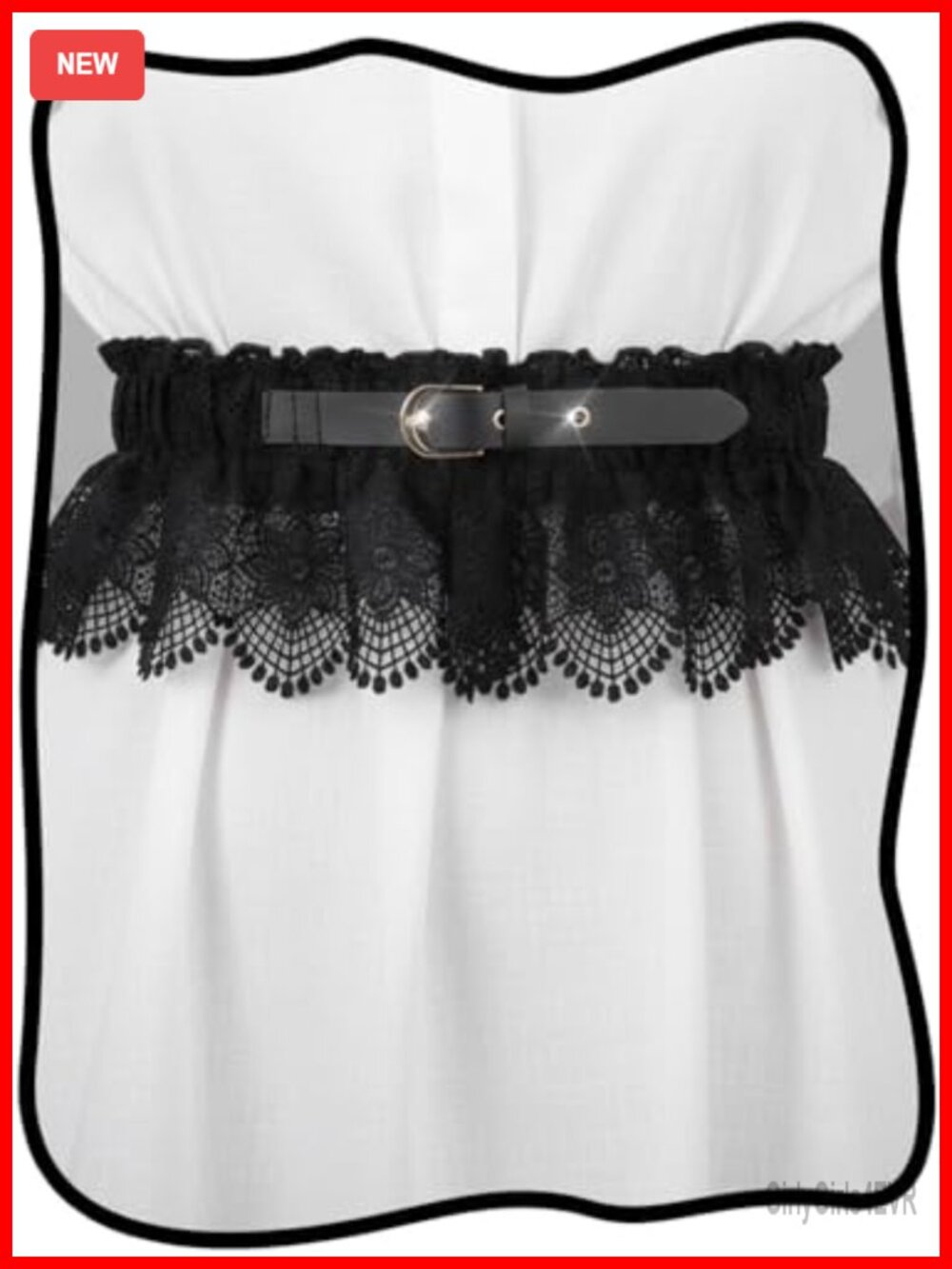Lace Elastic Corset Belt Buckle Closure Victorian Style Cinch